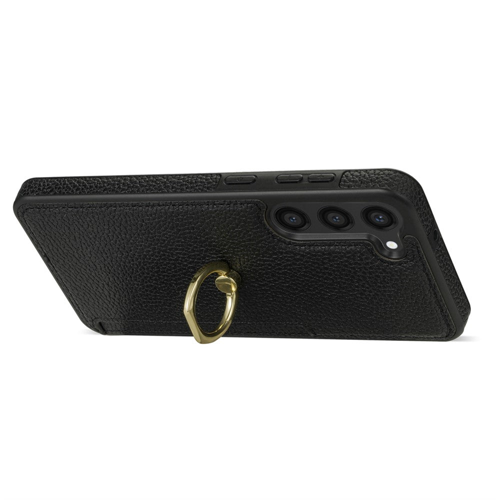 For Samsung Galaxy S24 Cell Phone Case PU Leather + TPU Card Holder Cover with Kickstand