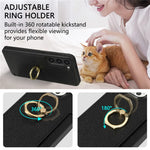 For Samsung Galaxy S24 Cell Phone Case PU Leather + TPU Card Holder Cover with Kickstand