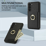 For Samsung Galaxy S24 Cell Phone Case PU Leather + TPU Card Holder Cover with Kickstand