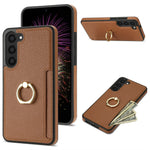 For Samsung Galaxy S24 Cell Phone Case PU Leather + TPU Card Holder Cover with Kickstand