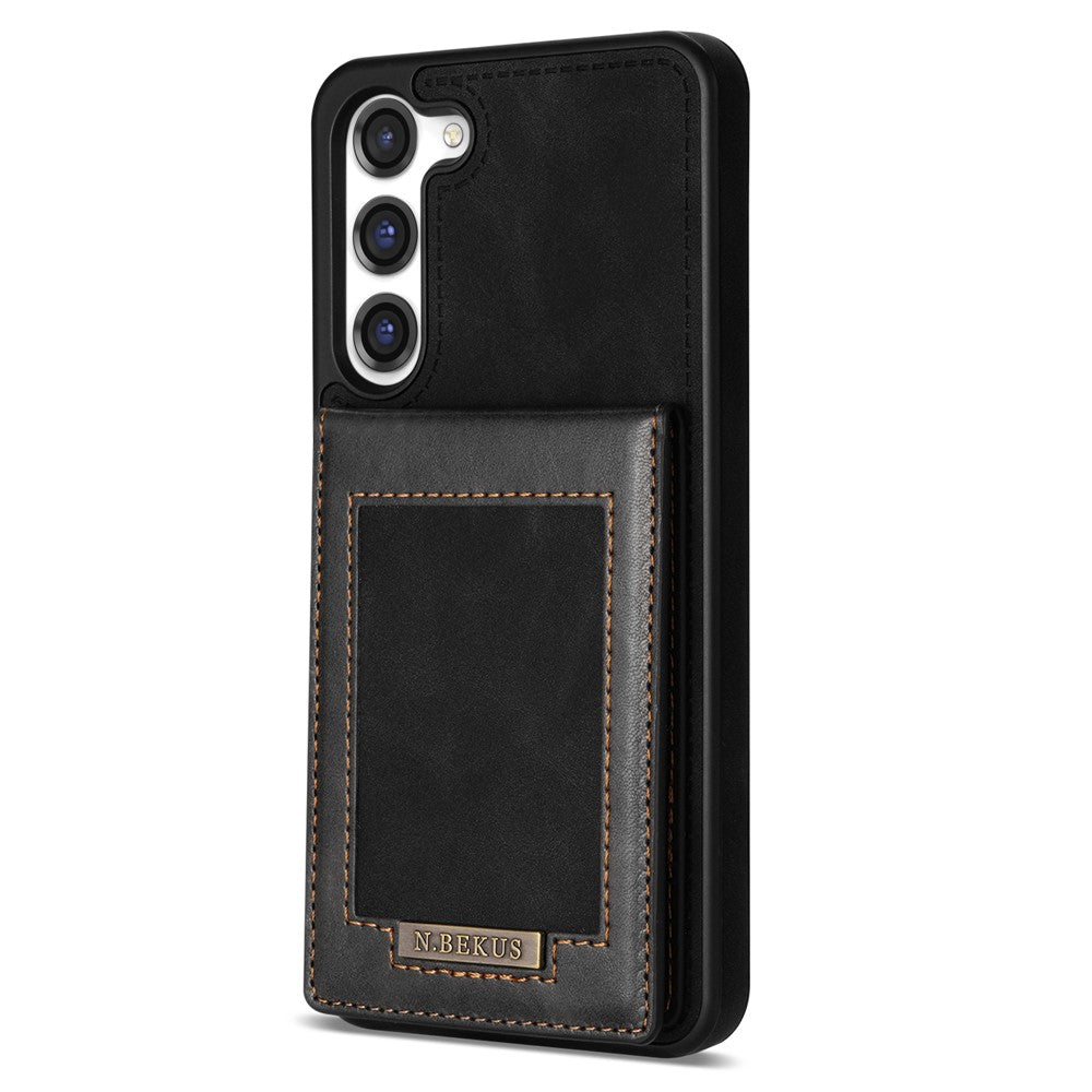 N.BEKUS For Samsung Galaxy S24+ RFID Blocking Design Cover Card Holder Kickstand Phone Case