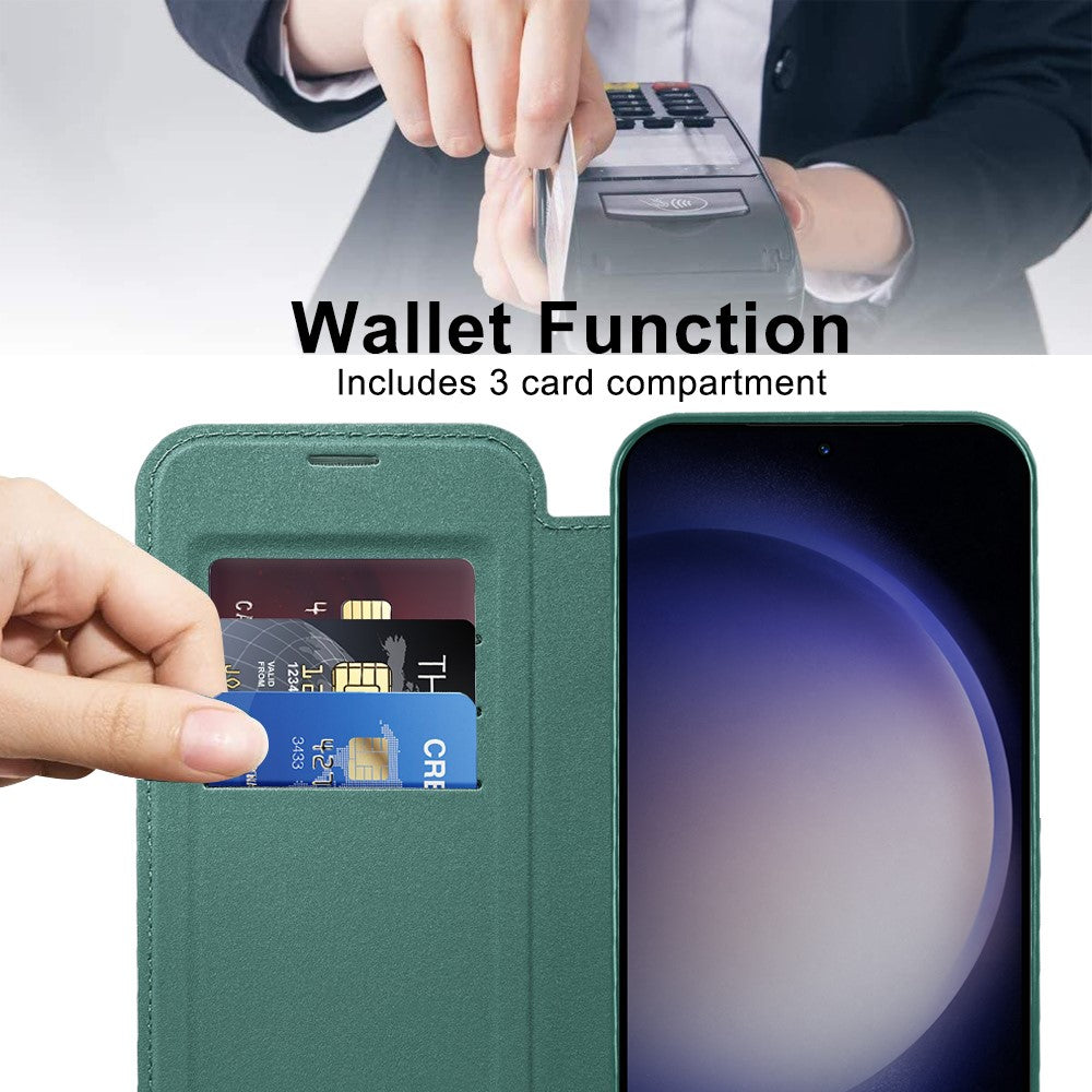 For Samsung Galaxy S24 Clear Case Magnetic Case RFID Blocking Electroplating Phone Cover