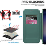 For Samsung Galaxy S24 Clear Case Magnetic Case RFID Blocking Electroplating Phone Cover