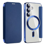 For Samsung Galaxy S24 Clear Case Magnetic Case RFID Blocking Electroplating Phone Cover