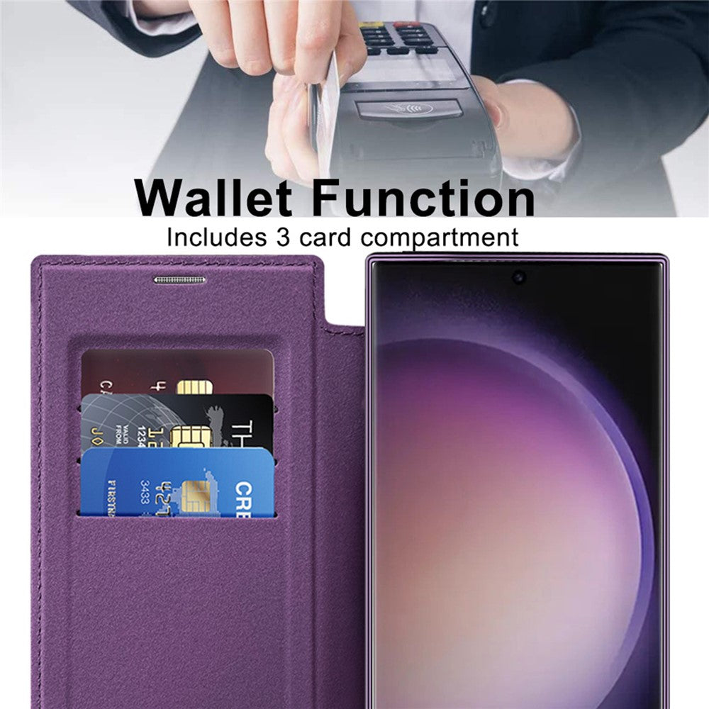 For Samsung Galaxy S24 Ultra Case Magnetic Case Electroplating RFID Blocking Clear Phone Cover