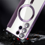 For Samsung Galaxy S24 Ultra Case Magnetic Case Electroplating RFID Blocking Clear Phone Cover