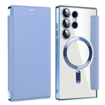 For Samsung Galaxy S24 Ultra Case Magnetic Case Electroplating RFID Blocking Clear Phone Cover