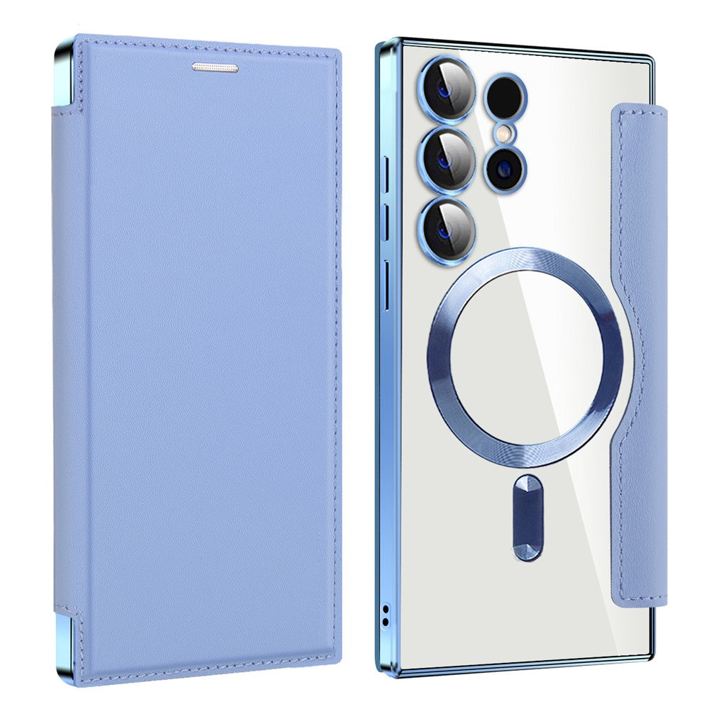 For Samsung Galaxy S24 Ultra Case Magnetic Case Electroplating RFID Blocking Clear Phone Cover