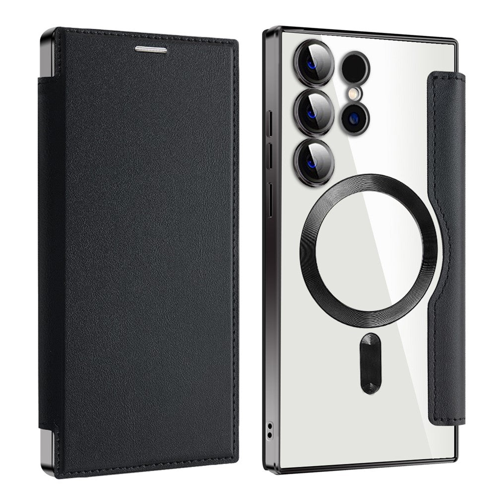 For Samsung Galaxy S24 Ultra Case Magnetic Case Electroplating RFID Blocking Clear Phone Cover