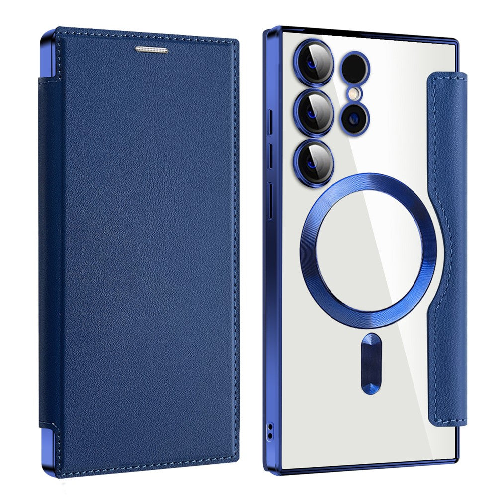 For Samsung Galaxy S24 Ultra Case Magnetic Case Electroplating RFID Blocking Clear Phone Cover