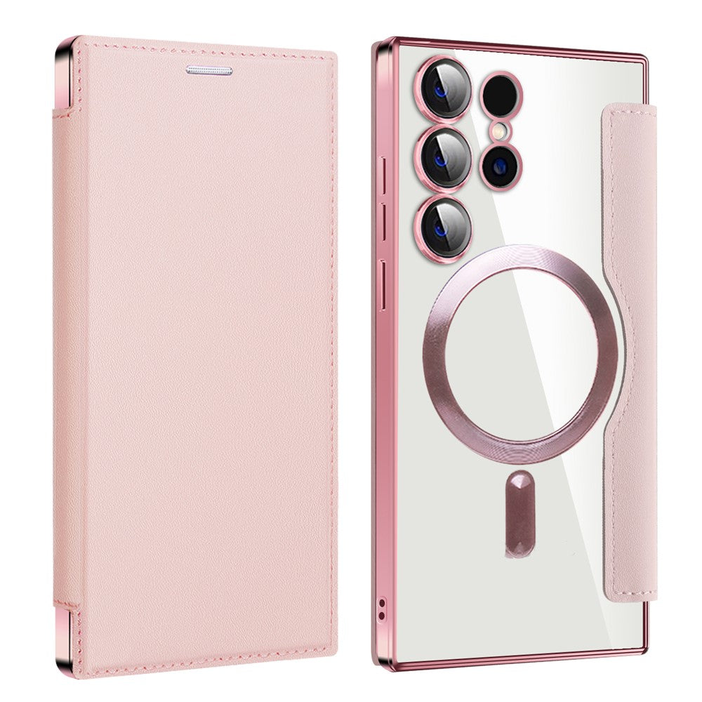 For Samsung Galaxy S24 Ultra Case Magnetic Case Electroplating RFID Blocking Clear Phone Cover