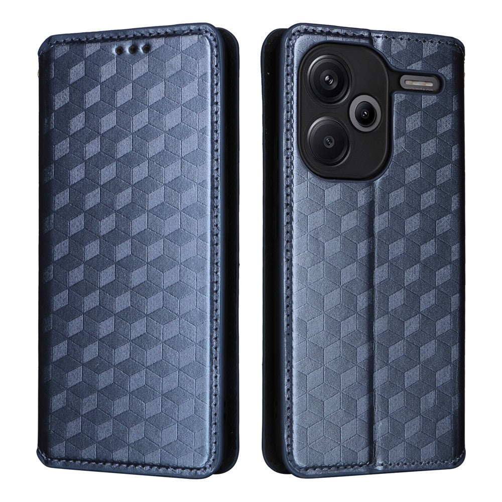 For Xiaomi Redmi Note 13 Pro+ 5G Case Rhombus Imprinted PU Leather Cover with Wallet