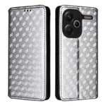 For Xiaomi Redmi Note 13 Pro+ 5G Case Rhombus Imprinted PU Leather Cover with Wallet