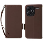 For Xiaomi Redmi Note 13 Pro+ 5G Case Litchi Texture PU Leather Wallet Phone Protector with Strap