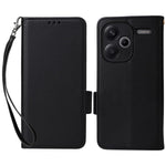 For Xiaomi Redmi Note 13 Pro+ 5G Case Litchi Texture PU Leather Wallet Phone Protector with Strap