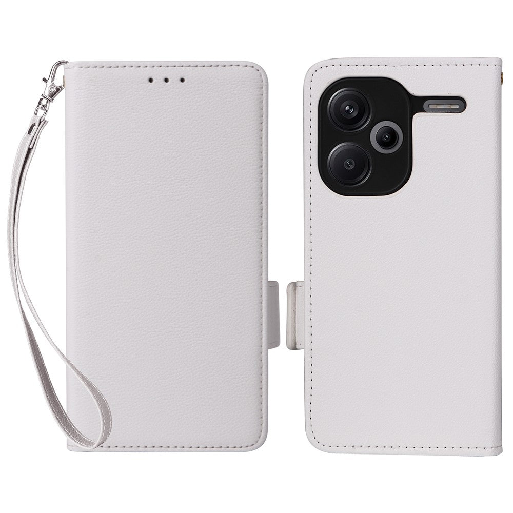 For Xiaomi Redmi Note 13 Pro+ 5G Case Litchi Texture PU Leather Wallet Phone Protector with Strap