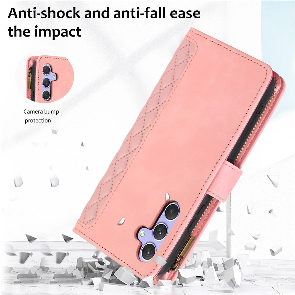 Samsung Galaxy A25 5G (Global) (161,0 x 76,5 x 8,3 mm) fodral med tryck i PU-läder, 9 kortfack, plånboksfodral för mobil