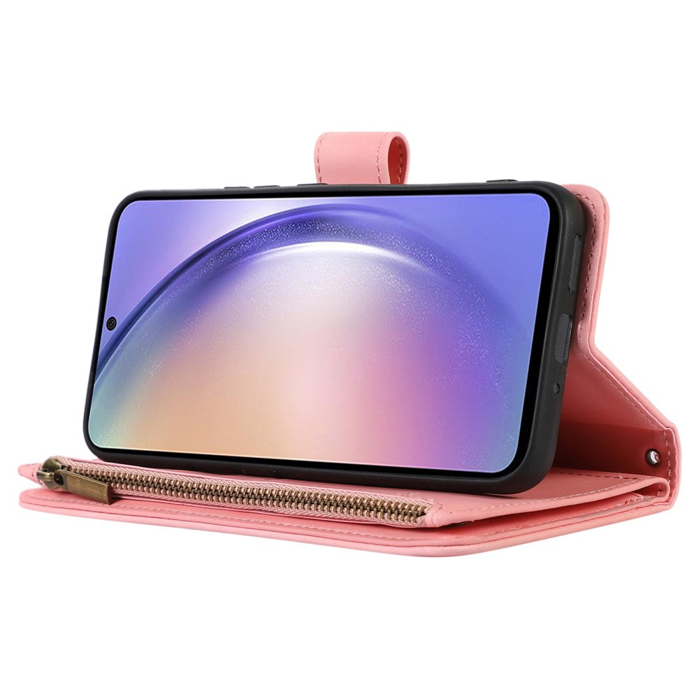 Samsung Galaxy A25 5G (Global) (161,0 x 76,5 x 8,3 mm) fodral med tryck i PU-läder, 9 kortfack, plånboksfodral för mobil