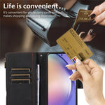 Til Samsung Galaxy A05s 4G Etui Lynlås Læder Rhombus Gitter Præget Telefonbeskytter
