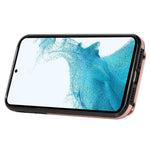 Samsung Galaxy S22+ 5G-skal med stativ, Slim-Fit TPU+PU-läder, mobilmobilskal