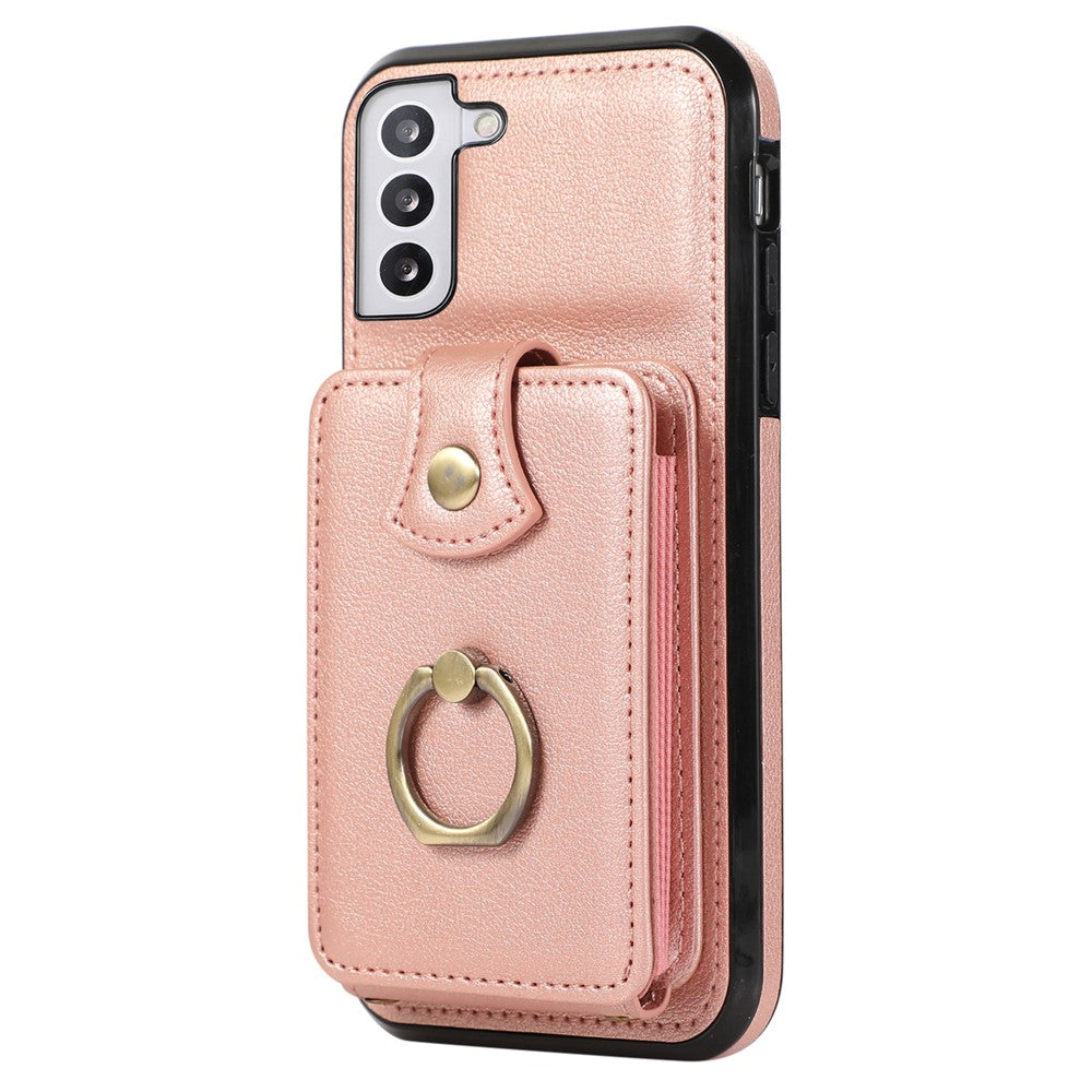 Samsung Galaxy S22+ 5G-skal med stativ, Slim-Fit TPU+PU-läder, mobilmobilskal