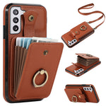 For Samsung Galaxy S21 4G / 5G Case Kickstand TPU+PU Leather Slim-Fit Mobile Phone Cover