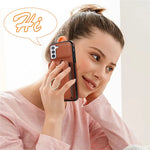For Samsung Galaxy S21 4G / 5G Case Kickstand TPU+PU Leather Slim-Fit Mobile Phone Cover