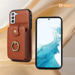 For Samsung Galaxy S21 4G / 5G Case Kickstand TPU+PU Leather Slim-Fit Mobile Phone Cover