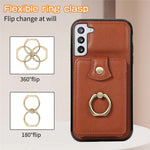 For Samsung Galaxy S21 4G / 5G Case Kickstand TPU+PU Leather Slim-Fit Mobile Phone Cover