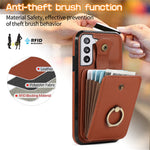 For Samsung Galaxy S21 4G / 5G Case Kickstand TPU+PU Leather Slim-Fit Mobile Phone Cover