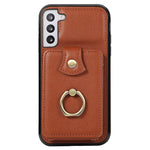 For Samsung Galaxy S21 4G / 5G Case Kickstand TPU+PU Leather Slim-Fit Mobile Phone Cover
