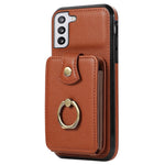 For Samsung Galaxy S21 4G / 5G Case Kickstand TPU+PU Leather Slim-Fit Mobile Phone Cover