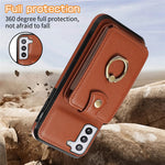 For Samsung Galaxy S21 4G / 5G Case Kickstand TPU+PU Leather Slim-Fit Mobile Phone Cover