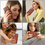 For Samsung Galaxy S21 4G / 5G Case Kickstand TPU+PU Leather Slim-Fit Mobile Phone Cover