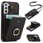 For Samsung Galaxy S21+ 5G Case TPU+PU Leather RFID Blocking Card Holder Phone Cover