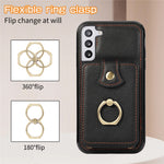 For Samsung Galaxy S21+ 5G Case TPU+PU Leather RFID Blocking Card Holder Phone Cover