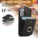 For Samsung Galaxy S21+ 5G Case TPU+PU Leather RFID Blocking Card Holder Phone Cover