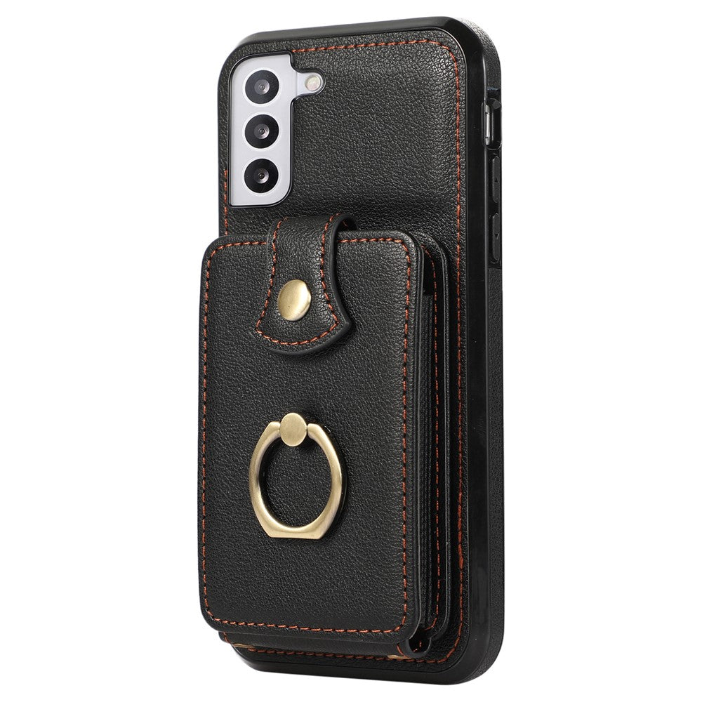 For Samsung Galaxy S21+ 5G Case TPU+PU Leather RFID Blocking Card Holder Phone Cover