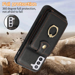 For Samsung Galaxy S21+ 5G Case TPU+PU Leather RFID Blocking Card Holder Phone Cover