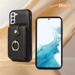 For Samsung Galaxy S22 5G Case RFID Blocking Kickstand Mobile Phone Cover TPU+PU Leather Phone Shell