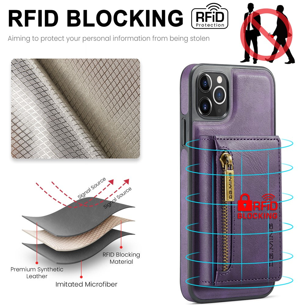 DG.MING M5-serie til iPhone 11 Pro Max lædercover med aftagelig magnetisk pung