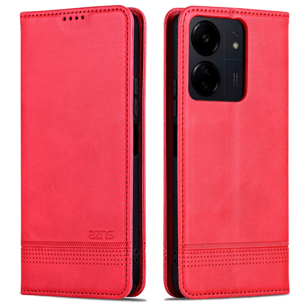 AZNS Läderfodral för Xiaomi 13C 4G / 13C 5G / Poco C65 4G / Poco M6 5G / 13R 5G Plånboksfodral med magnetiskt skydd för mobilen