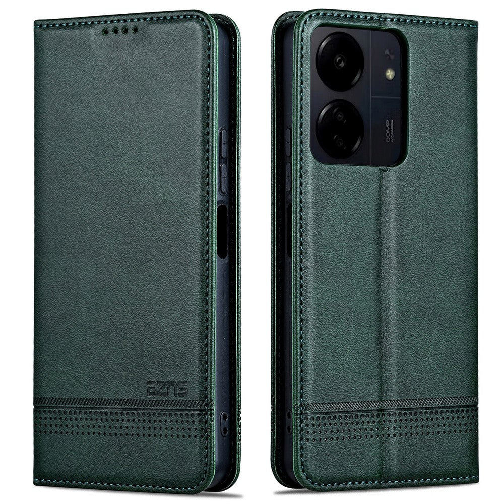 AZNS Läderfodral för Xiaomi 13C 4G / 13C 5G / Poco C65 4G / Poco M6 5G / 13R 5G Plånboksfodral med magnetiskt skydd för mobilen