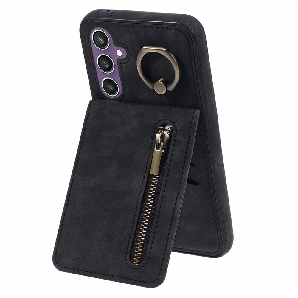 For Samsung Galaxy S24 Case Wallet Retro PU+TPU Kickstand Anti-drop Phone Cover