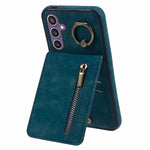 For Samsung Galaxy S24+ Magnetic Case Retro PU+TPU Kickstand Back Cover