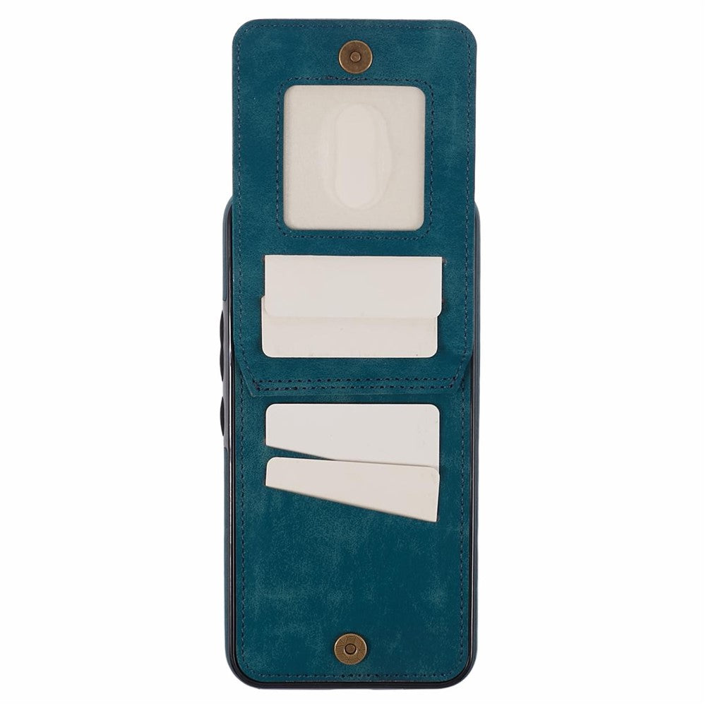 For Samsung Galaxy S24+ Magnetic Case Retro PU+TPU Kickstand Back Cover