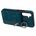 For Samsung Galaxy S24+ Magnetic Case Retro PU+TPU Kickstand Back Cover