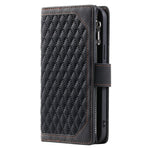 For Samsung Galaxy A55 5G Wallet Case Rhombus PU Leather Flip Phone Cover with Strap