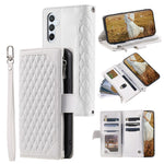 For Samsung Galaxy A55 5G Wallet Case Rhombus PU Leather Flip Phone Cover with Strap