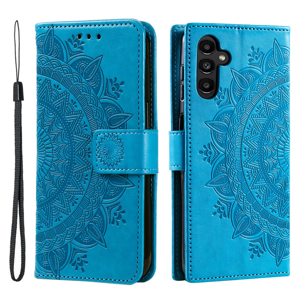 Til Samsung Galaxy A35 5G Pung Etui Mandala Mønster Blomst PU Læder Telefoncover